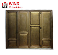 Luxury Copper Wood Partitions Patio Door Bi Folding Sliding Door for Restaurant on China WDMA