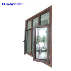 Luxury House Window Design Tempered Glass Aluminum Casement Window on China WDMA