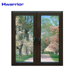 Luxury House Window Design Tempered Glass Aluminum Casement Window on China WDMA