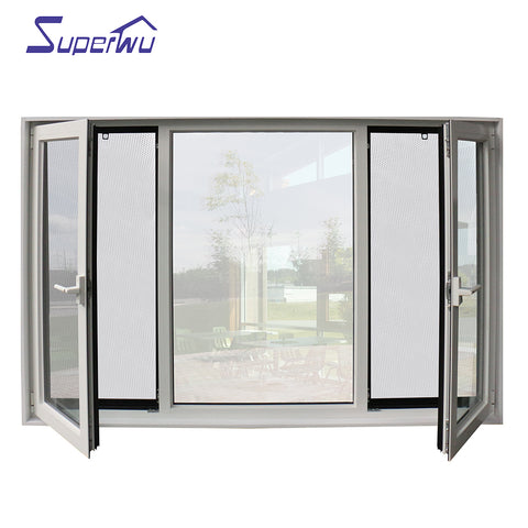 Luxury aluminium double open outside casement windows on China WDMA