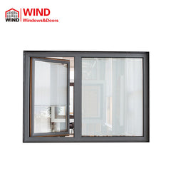 Modern Aluminum Wood Casement Double Glazed Windows Electric Jalousie on China WDMA