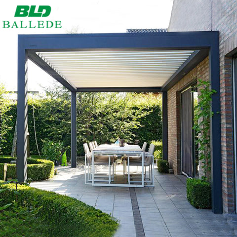 Modern Bioclimatic Motorised Pergola openning louvre vergola, metal louver roof waterproof on China WDMA