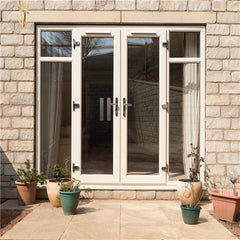 Modern Design Exterior Double Glass Front Casement Swing French Upvc Doors With Security Screen Blind on China WDMA