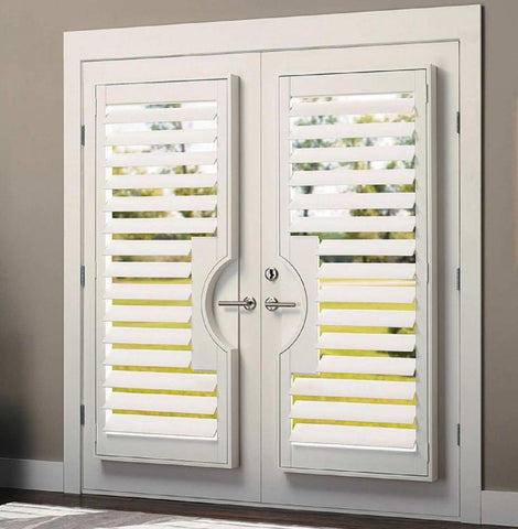 Modern Design French Style Door Wood Window Plantation Shutter on China WDMA