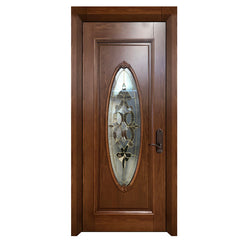 Modern Mideast House Interior Design PVC MDF Inserts Oval Glass Entry Door For Sale on China WDMA