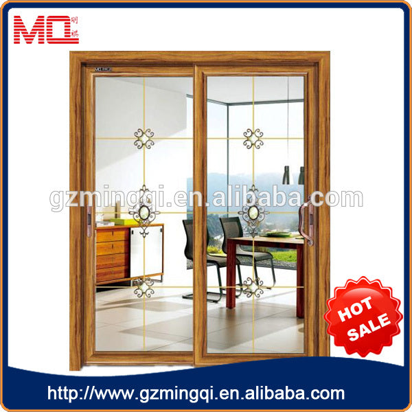 Modern design interior aluminum double pane sliding glass doors on China WDMA