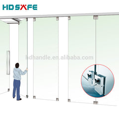 Modern living room frameless glass folding door system glass sliding folding partition on China WDMA