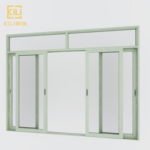 Modern soundproof interior sliding door transom green aluminum frame 4 panel sliding patio doors for philippines on China WDMA