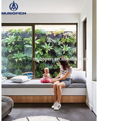 Muropen new design aluminium double glazed sliding windows for office decorating inside blinds for option on China WDMA