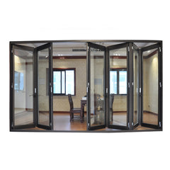 New design Smoothly Frameless Tempered Glass Stacking Sliding Folding Door on China WDMA