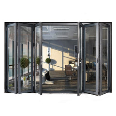 New design Smoothly Frameless Tempered Glass Stacking Sliding Folding Door on China WDMA