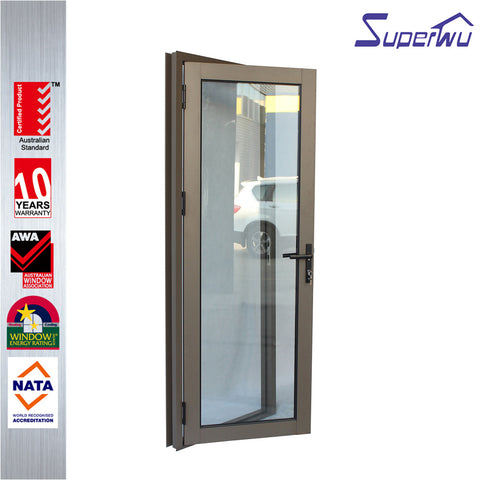 New design factory price patio single panel aluminium casement hinged glass door on China WDMA