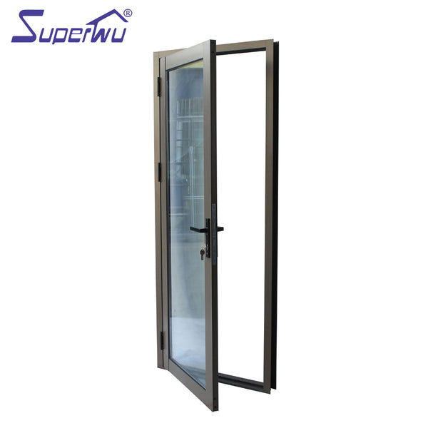 New design factory price patio single panel aluminium casement hinged glass door on China WDMA