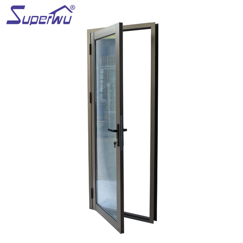 New design factory price patio single panel aluminium casement hinged glass door on China WDMA