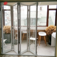 New design manufacturer directly supply modern exterior folded glass aluminium bi fold door on China WDMA