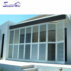 New design product Aluminum Big Blades Bifolding Louver window & door on China WDMA