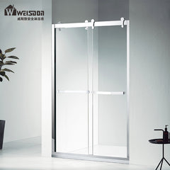 New design stainless steel frame walk-in sliding glass shower door on China WDMA