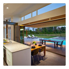 Nice aluminum frameless bifold slide glass doors on China WDMA