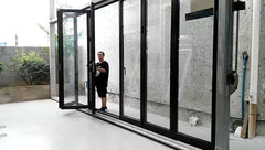 Order from china direct main entrance doors design double glass bi-folding door with low-e coating on China WDMA