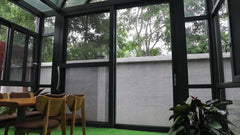 Aluminium Frame tempered glass interior sliding door with grill design on China WDMA