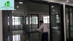 Aluminium Wood Color 3 Panel French Doors Outside on China WDMA