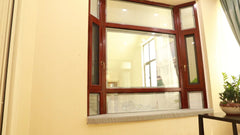 aluminium casement double glazed windows with blinds inside on China WDMA