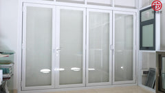 LZ wood effect aluminum glass door price aluminium folding door cost on China WDMA