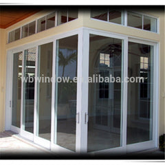 PVC Hurricane impact resistant glass sliding doors price on China WDMA