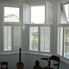 PVC Plantation shutter doors lead free security window blinds interior residential shutters bay pvc window shutters on China WDMA