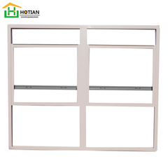 PVC single and double hung windows double glazed with grill design dust proof plastic window with fly screen