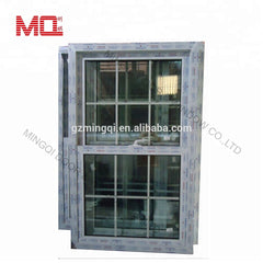 PVC vertical sliding window with grid upvc double hung window grill design on China WDMA