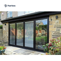 PVDF Grey Aluminium Bifold Patio French Door on China WDMA