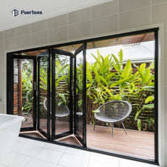 PVDF Grey Aluminium Bifold Patio French Door on China WDMA