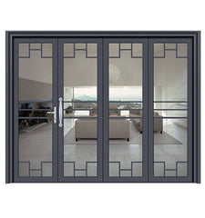 Patio Door Triple Rail Aluminum Double Tempered Glass Sliding Door with Mosquito Net on China WDMA