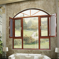 Popular designs aluminium frame glass windows with powder coating and wood grain on China WDMA