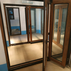 Powder coat aluminum casting glass wood bi folding sliding door price on China WDMA