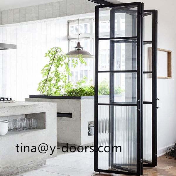 Powder coated sliding iron french door interior design house used on China WDMA