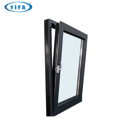 Prefabricated double hung W55 insulation burglar proof glass open style aluminum double pane swing window on China WDMA