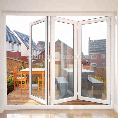 Professional supplier white exterior UPVC/PVC glass veranda bifold doors on China WDMA