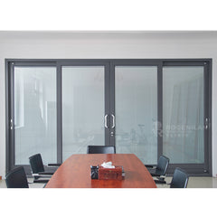 ROGENILAN Australian AS2047 standard double glass aluminum sliding doors with blinds inside on China WDMA