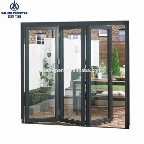 Shop Front Entry Entrance Doors aluminum alloy Bi-folding Multi-Panels pane sections door/Main main gate designs on China WDMA