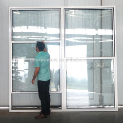 Single hung window sliding window with thermal break aluminum and white color on China WDMA