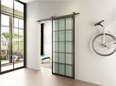 Sliding Glass door with Black Aluminum frame barn door on China WDMA on China WDMA