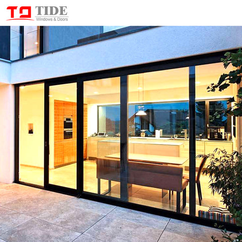 Sliding wood door aluminum wood sliding glass doors with glass internal blinds on China WDMA