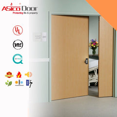 Solid Wooden Fire Rated Standard Size Hospital Door With Glass Window