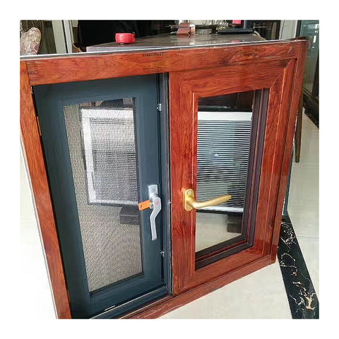 Sound proof aluminium casement windows design with inbuilt blinds on China WDMA