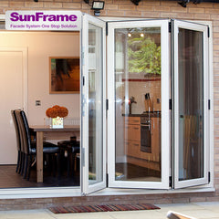 Sun Frame good looking frame glass sliding folding French terrace door with aluminum profile on China WDMA