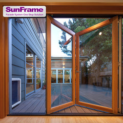 Sun Frame good looking frame glass sliding folding French terrace door with aluminum profile on China WDMA