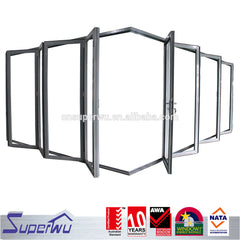 Superwu soundproof aluminium folding glass door price with Australian standards AS2047 on China WDMA