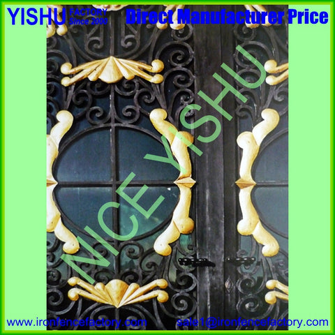 Swing Open Style Church Door Exterior Top-selling Security Wrought Iron Door Used For House on China WDMA